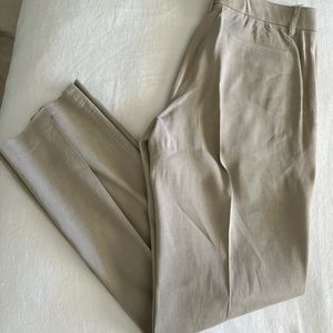 Elie Tahari Tan Linen Trousers, size 4 / 6